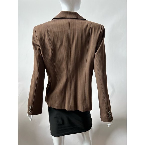 Rafaella Womens Suit Jacket Blazer Brown Stretch Long Sleeve 2 Button Career 8 - Picture 2 of 12